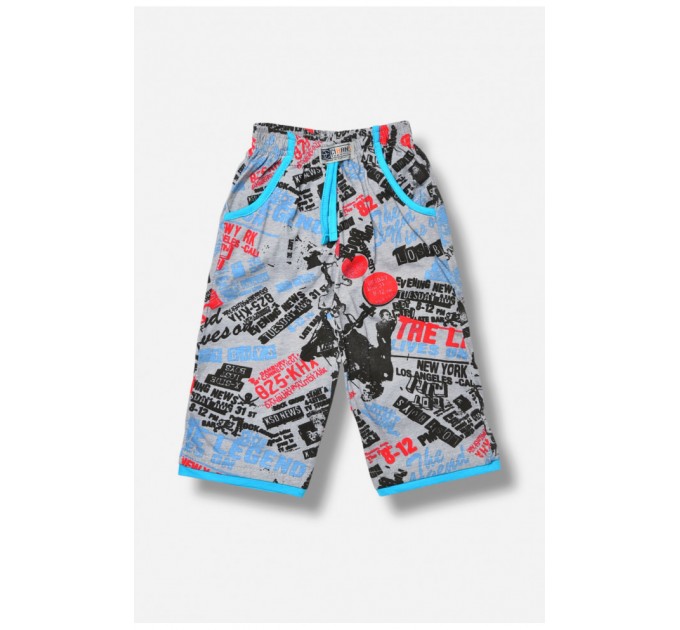 Бриджі дитячі для хлопчика сірого кольору з принтом 203524L