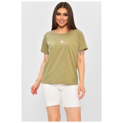 Футболка жіноча кольору хакі 203543L