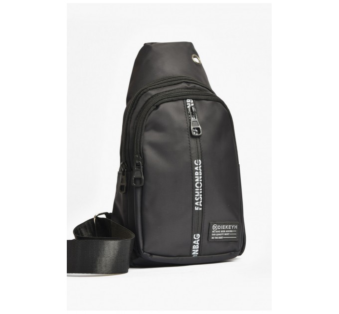 Мужская сумка через плечо текстиль черного цвета 203627L