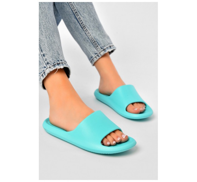 Шльопанці піна жіночі бірюзового кольору 203722L