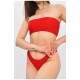 Купальник жіночий однотонний червоного кольору 204167L