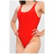 Женский купальник однотонный красного цвета 204168L