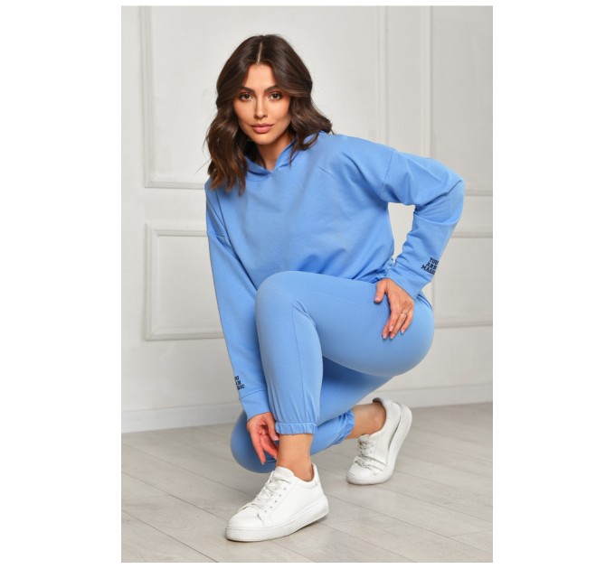 Спортивний костюм жіночий блакитного кольору 204514L