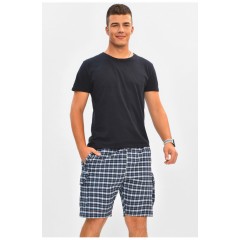 Шорти чоловічі батальні темно-синього з принтом 204558L