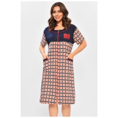 Халат женский батальный темно-синего цвета с принтом 204596L Халат женский батальный темно-синего цвета с принтом 204596L