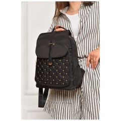 Рюкзак жіночий однотонний чорного кольору 204657L