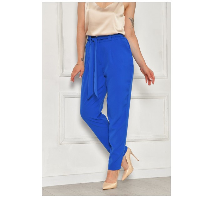 Штани жіночі однотонні синього кольору 204689L