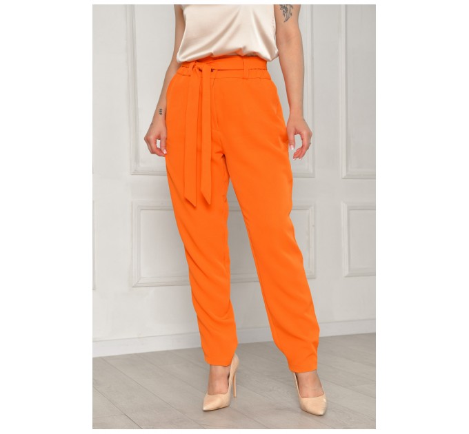Штани жіночі однотонні помаранчевого кольору 204690L