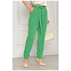 Штани жіночі однотонні зеленого кольору 204691L