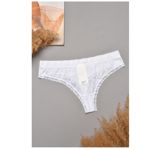 Стрінги жіночі однотонні білого кольору 204794L