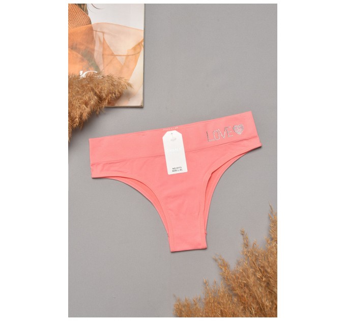 Труси жіночі однотонні рожевого кольору 204819L