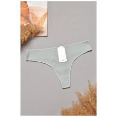 Стрінги жіночі однотонні сірого кольору 204859L Стрінги жіночі однотонні сірого кольору 204859L