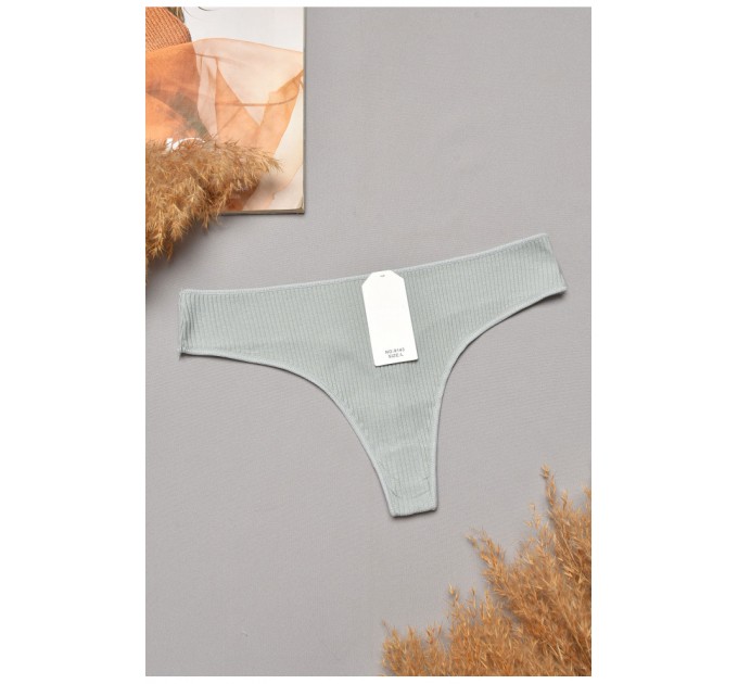 Стрінги жіночі однотонні сірого кольору 204859L