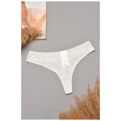 Стрінги жіночі однотонні світло-сірого кольору 204860L Стрінги жіночі однотонні світло-сірого кольору 204860L