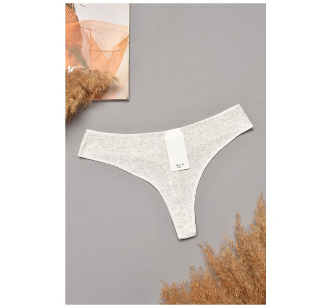 Стринги женские однотонные светло-серого цвета 204860L