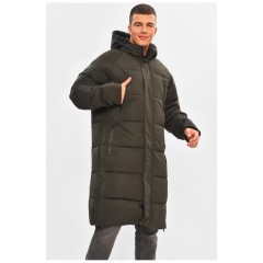 Куртка мужская удлиненная еврозима темно-зеленого цвета 205012L