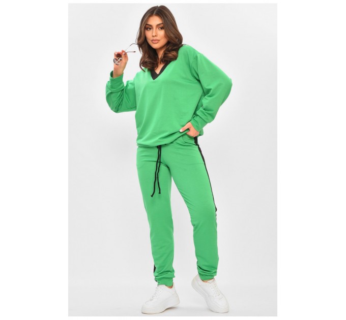 Костюм жіночий однотонний світло-зеленого кольору 205087L