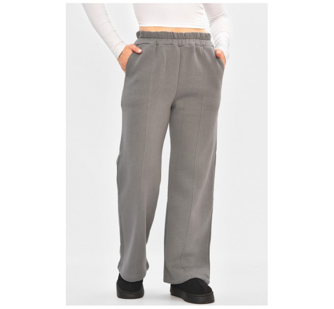 Штани жіночі на флісі сірого кольору 205179L