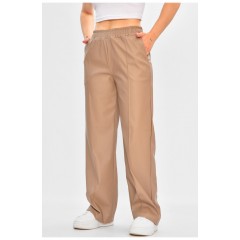 Штани жіночі з еко шкіри кольору мокко 205191L