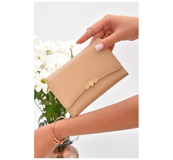 Гаманець жіночий з екошкіри бежевого кольору 205211L
