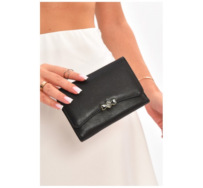 Кошелек женский из экокожи черного цвета 205212L