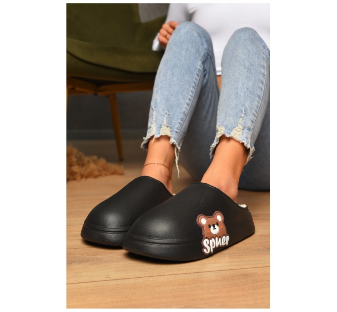 Калоші без задника утеплені чорного кольору 205559L