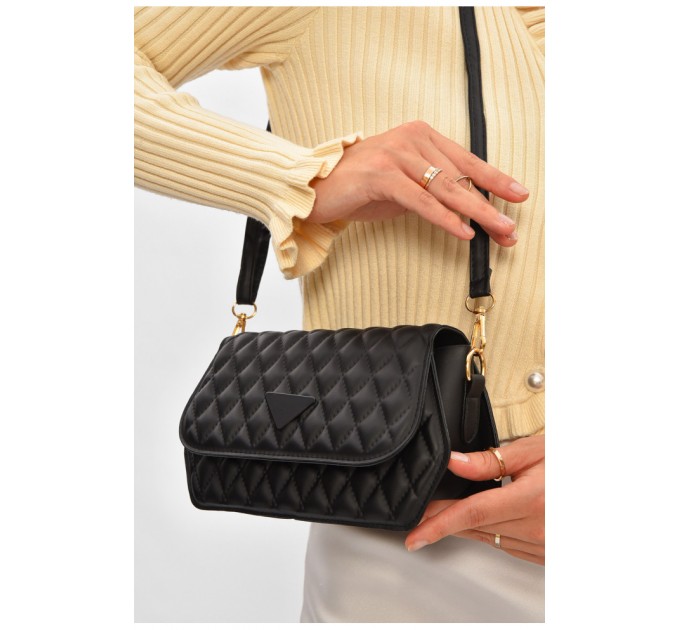 Сумка женская из экокожи черного цвета 205804L