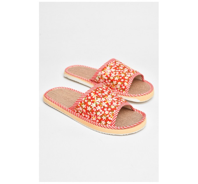 Капці домашні жіночі червоного кольору 205935L