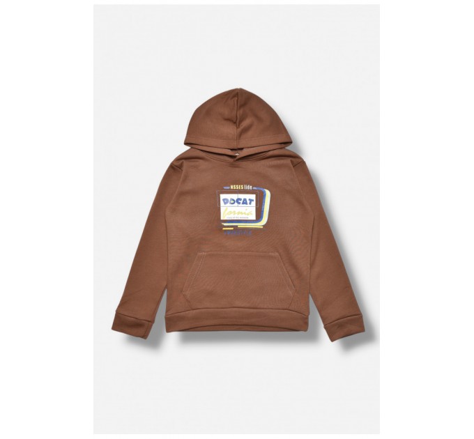 Світшот дитячий для хлопчика на флісі коричневого кольору 205984L