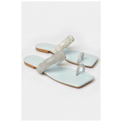 Шльопанці жіночі блакитного кольору 206114L