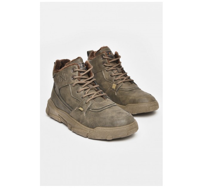 Ботинки мужские зимние серого цвета 206137L