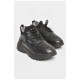 Кросівки чоловічі на штучному хутрі чорного кольору 206253L
