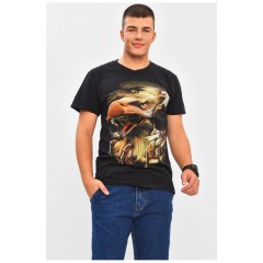 Футболка чоловіча чорного кольору з принтом 206285L
