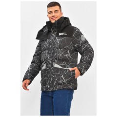 Куртка мужская еврозима черного цвета с принтом 206412L Куртка мужская еврозима черного цвета с принтом 206412L