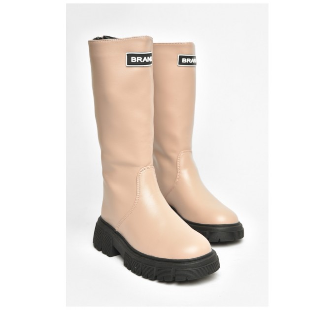 Чоботи демісезонні дитячі дівчинка бежевого кольору 206440L