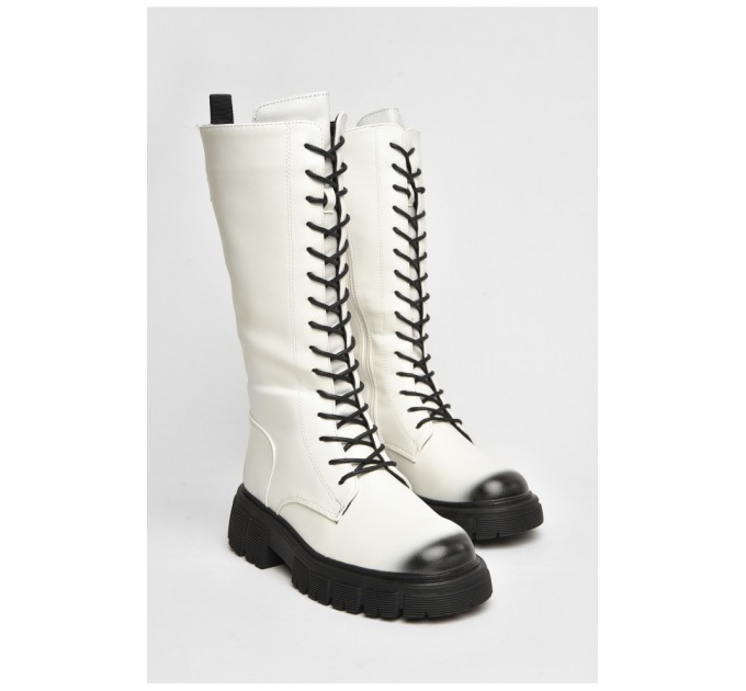 Чоботи демісезонні дитячі дівчинка білого кольору 206441L