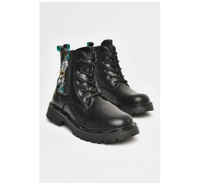 Черевики дитячі для дівчинки чорного кольору зимові 206531L