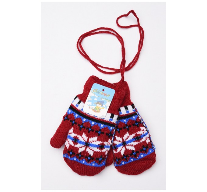 Рукавички дитячі бордові на 4-5 років 149766L