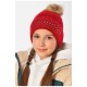 Шапка дитяча тепла бордового кольору для дівчинки на 10-14 років 153180L