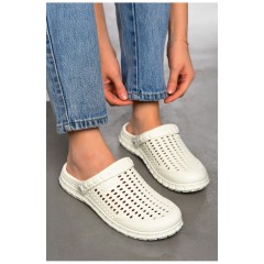 Крокси жіночі білого кольору 155990L