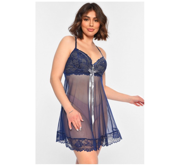 Женский пеньюар темно-синего цвета чашка В 157771L