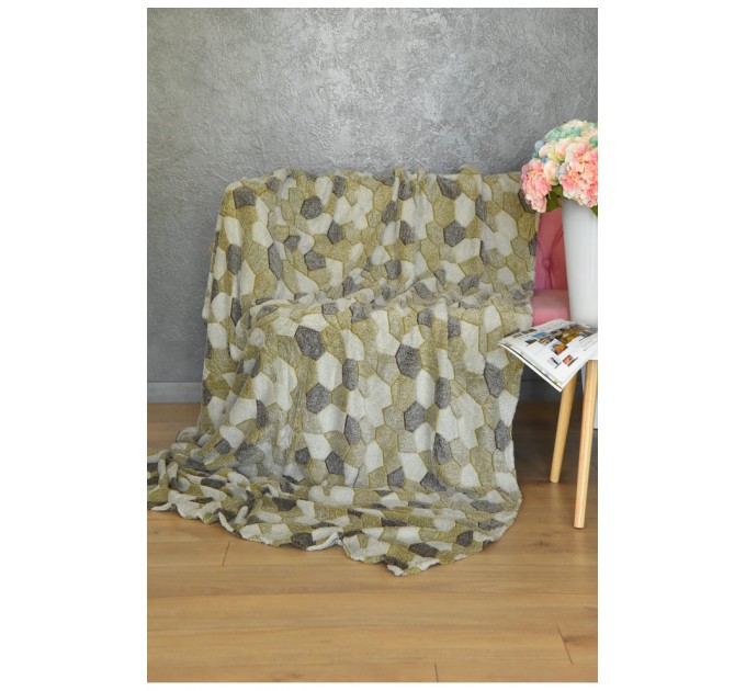 Плед коричневого кольору з принтом розмір 150*200 158630L