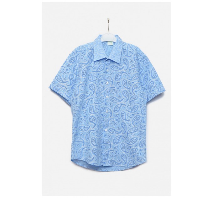 Рубашка детская мальчик синего цвета 160320L