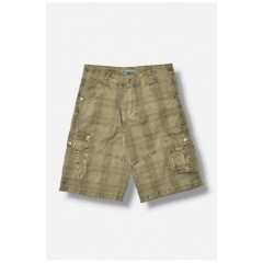 Бриджі підліткові для хлопчика в клітинку кольору хакі 161290L Бриджі підліткові для хлопчика в клітинку кольору хакі 161290L