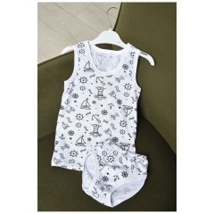 Комплект дитячий для хлопчика майка+трусики білого кольору 162656L