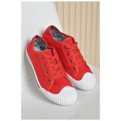 Кеди дитячі червоного кольору текстиль 163245L