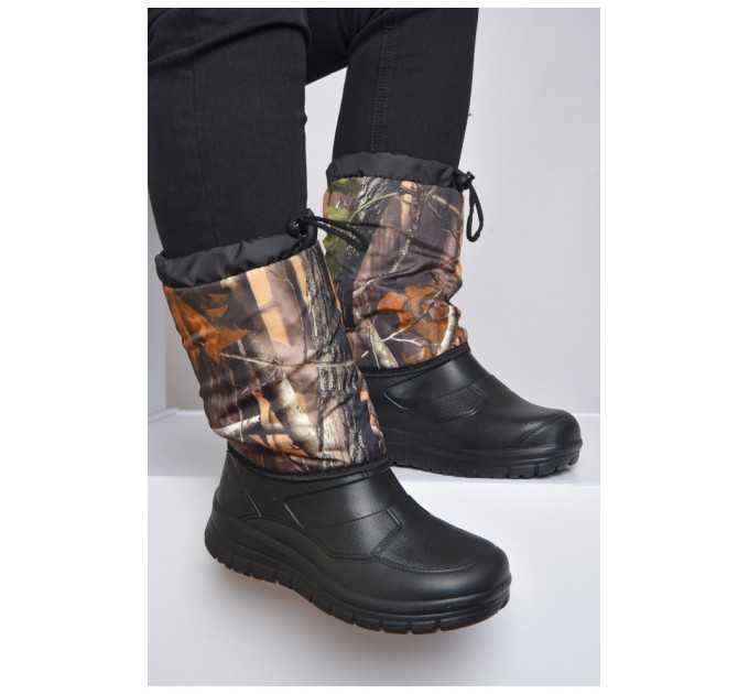 Дутики мужские пена на овчине черного цвета 164691L