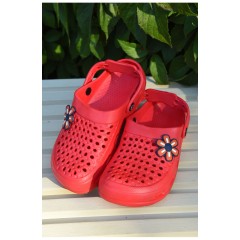 Кроксы детские для девочки красного цвета 165368L