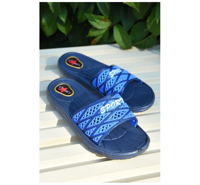 Шлепанцы детские мальчик темно-синего цвета 165380L
