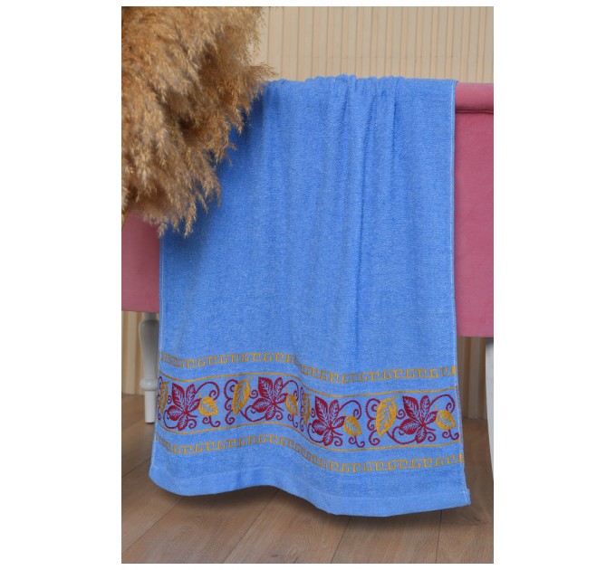Рушник банний махровий синього кольору 168132L